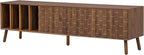 Merax 70" TV Stand for TVs Up to 80", Modern Entertainment Center with 3 Doors and Vertical Open Shelves, Media Console with Unique Mosaic Front Design for Living Room