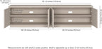 Henn&Hart Fluted TV Stand for TVs up to 85" with 2 Concealed Ribbed Storage Cabinets and Adjustable Shelves for Living Room, Family Room, or Office, Beech White