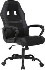 NChanmar Computer Gaming Chair Ergonomic High-Back Office Chair w/Lumbar Support Adjustable Height 360-Swivel Executive Desk Chairs for Adults Racing Writing Working,Black