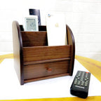 N Remote control storage organizer with drawer wood office Stationery organization pen holder Daily necessities storage case HeBen1028