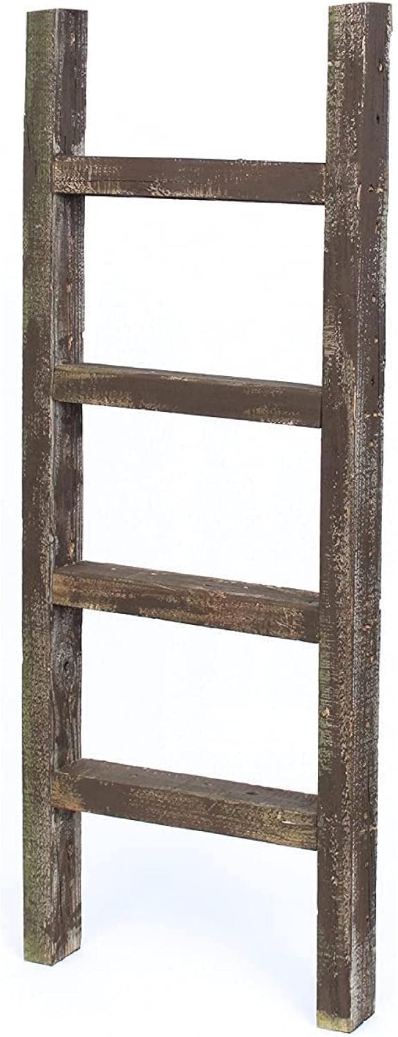 BARNWOODUSA Rustic Decorative Ladder - 100% Upcycled Wood (48" x 12" x 1.5" | Rustic Decorative Ladder - – Crafted for everyday use. Easy installation. Rustic style.