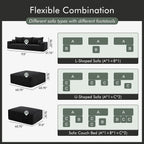 113" Modular Sectional Sofa Boneless U-Shaped Couches for Living Room | Modern Corduroy Cloud Couch Sofa with Memory Foam Deep Seat and Non-Slip Base, No Assembly, Black