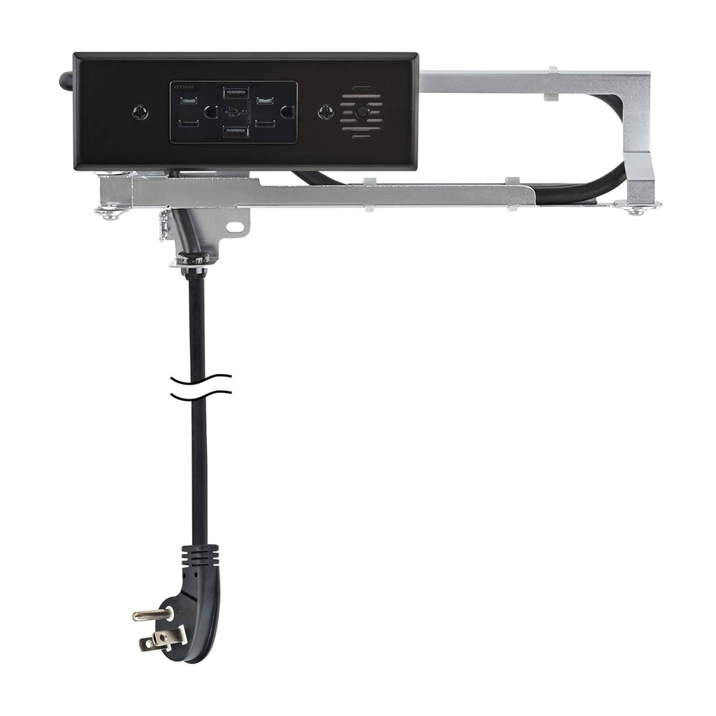 Docking Drawer Blade in-Drawer Outlet, Integrated Safety Shutoff, (2) USB-A & (2) 15 amp AC, Black