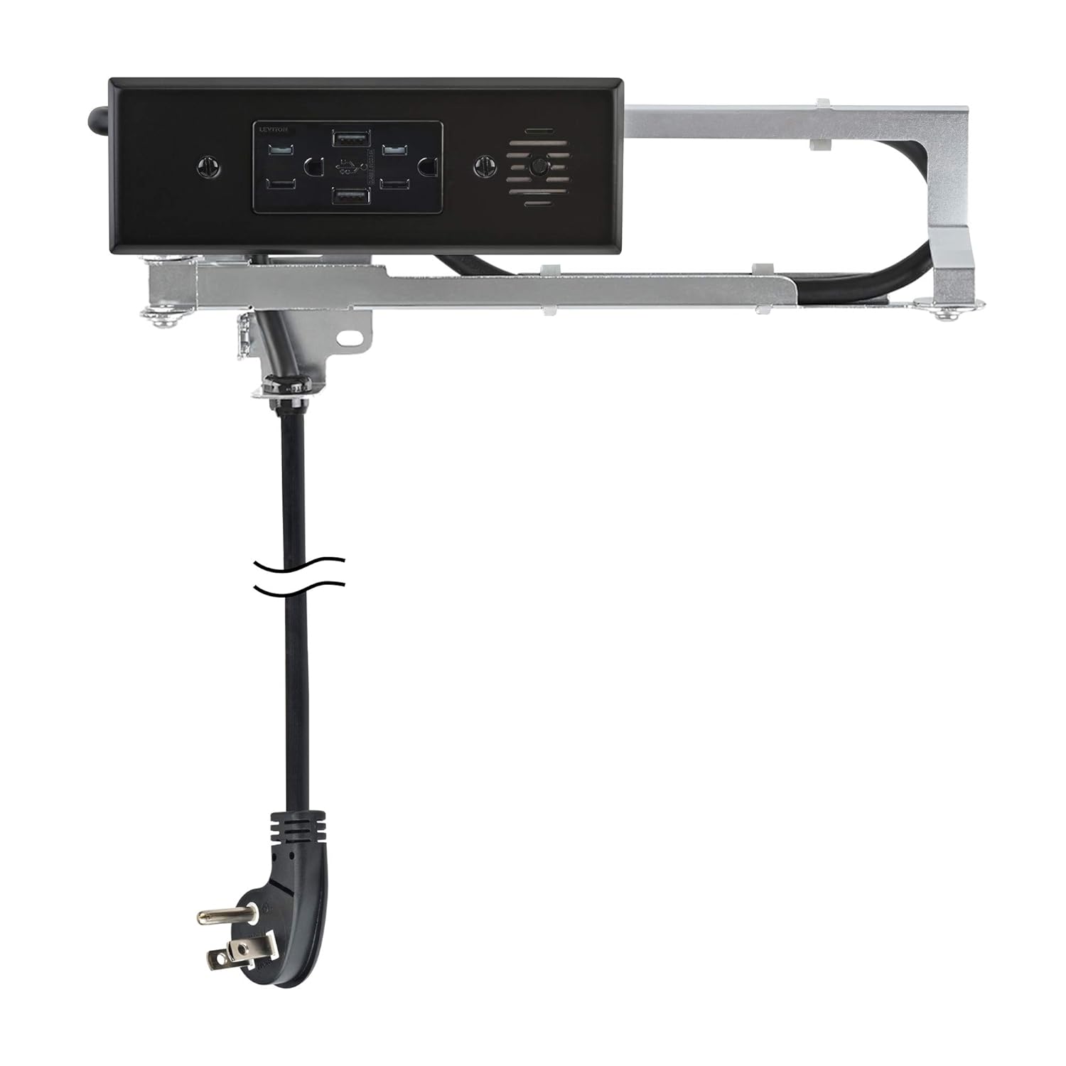 Docking Drawer Blade in-Drawer Outlet, Integrated Safety Shutoff, (2) USB-A & (2) 15 amp AC, Black