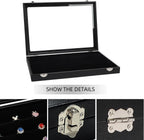 Wudygirl 7 Slots Ring Holder Organizer Box with Transparent Lid Black Jewelry Organizer for Store Display Jewelry Holder for Rings（Ring Organizer）