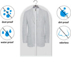 MsKitchen Garment Bags 12 Pack, 24 x 40 Hanging Clothes Storage Bags, Translucent PEVA Garment Covers with Full Zipper for Suits and Dresses