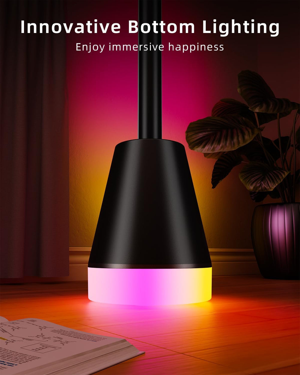 Keepsmile Smart RGB LED Corner Floor Lamp,172 LEDs Bright Standing Lamps for ...