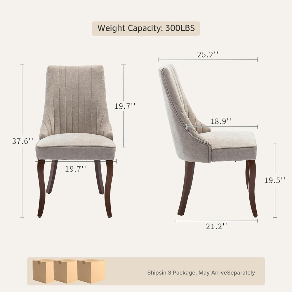 Upholstered Dining Chairs Set of 6, High Back Side Chairs for Kitchen and Din...