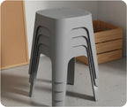 Stool Square Stool Stackable Household Stool Dining Chair with Minimalist PP Build and Secure Anti Slip Pads Suitable for Living Areas Dining Rooms, Milk Tea