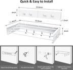 Drying Rack Clothing,Clothes Drying Rack Wall Mounted,Laundry Drying Rack Wall Mount,Foldable,Collapsible,60 lb Capacity 4 Aluminium Poles with 8 Hooks,Space Saving Clothes Drying Rack,White 23.6"