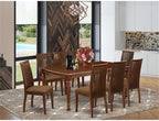 East West Furniture DOIP9-MAH-C 9 Piece Dining Room Table Set Includes a Rectangle Kitchen Table with Butterfly Leaf and 8 Linen Fabric Upholstered Dining Chairs, 42x78 Inch, Mahogany