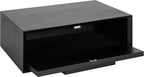 Kate and Laurel McCutcheon Floating Wood Storage Shelf, 18 x 12 x 6, Black, Decorative Transitional Floating Bedroom Nightstand with a Concealed Cubby Compartment