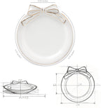 Ceramic Ring Dish with Bow,Engagement Wedding Gifts for Women-Decorative Jewelry Tray for Rings,Earrings,Trinket Tray Plate,Key Bowl-Birthday Basket Gift Idea for Women