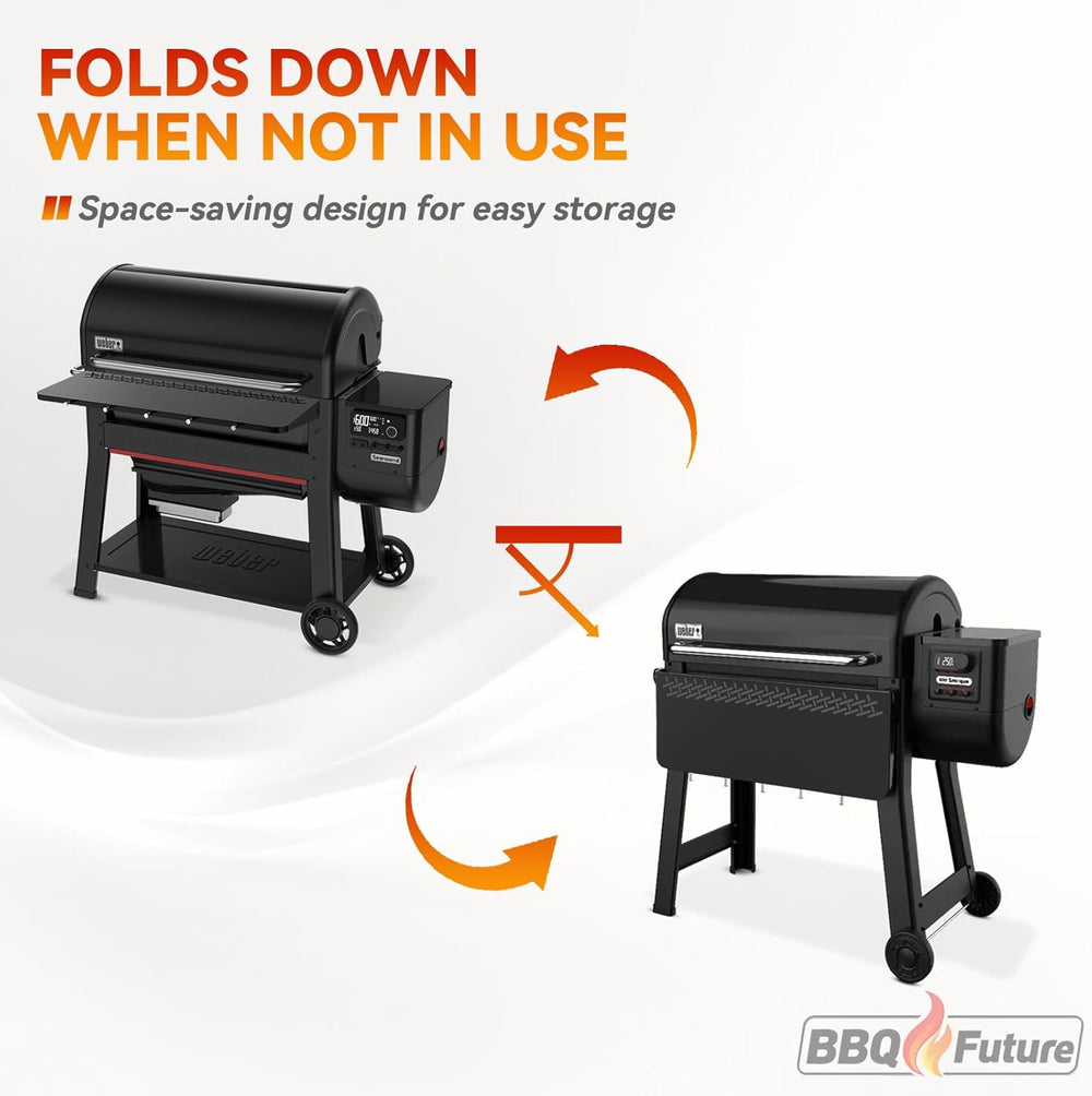 36" Front Folding Table for Weber Searwood 600 XL Pellet Grill with 5 To...