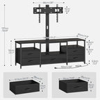 HOOBRO TV Stand with Mount and Power Outlet, for 32/45/55/60/65 inch TVs, Swivel Led Entertainment Center with Drawers, Adjustable Media Console for Living Room, Bedroom, Black BB130UDDS01