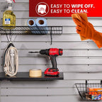DLDIRECT 3 Colors - Slatwall Panel Garage Organizer: Heavy Duty Wall Mounted PVC Rack, Interlocking Slat Paneling for Garage Storage, Slotwall Board, Shelves System
