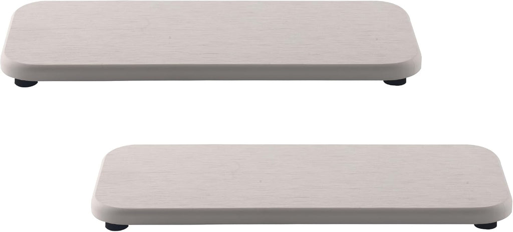 2 Pcs Water Absorbing Stone Trays, Kitchen/Bathroom Sink Soap Dish, Diatomite Tray Used for Hand Soap & Cosmetic Bottles in The Modern Home, 4" W x 9" L, White