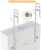 COSTWAY Jewellery Cabinet with LED Lighting, 6 Drawers and Mirror, Hanging Sail Cabinet, Wall Cabinet for Door and Wall Mounting, Lockable (White)