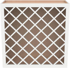 Solid Wood RTA Wine Bottle Rack Wall Cabinet with Lattice Panels - Bottle Holder Storage for Bar, Pantry, or Wine Cellar - Mocha finish Countertop Solution (Origami White, 24”W × 12”D × 30”H)