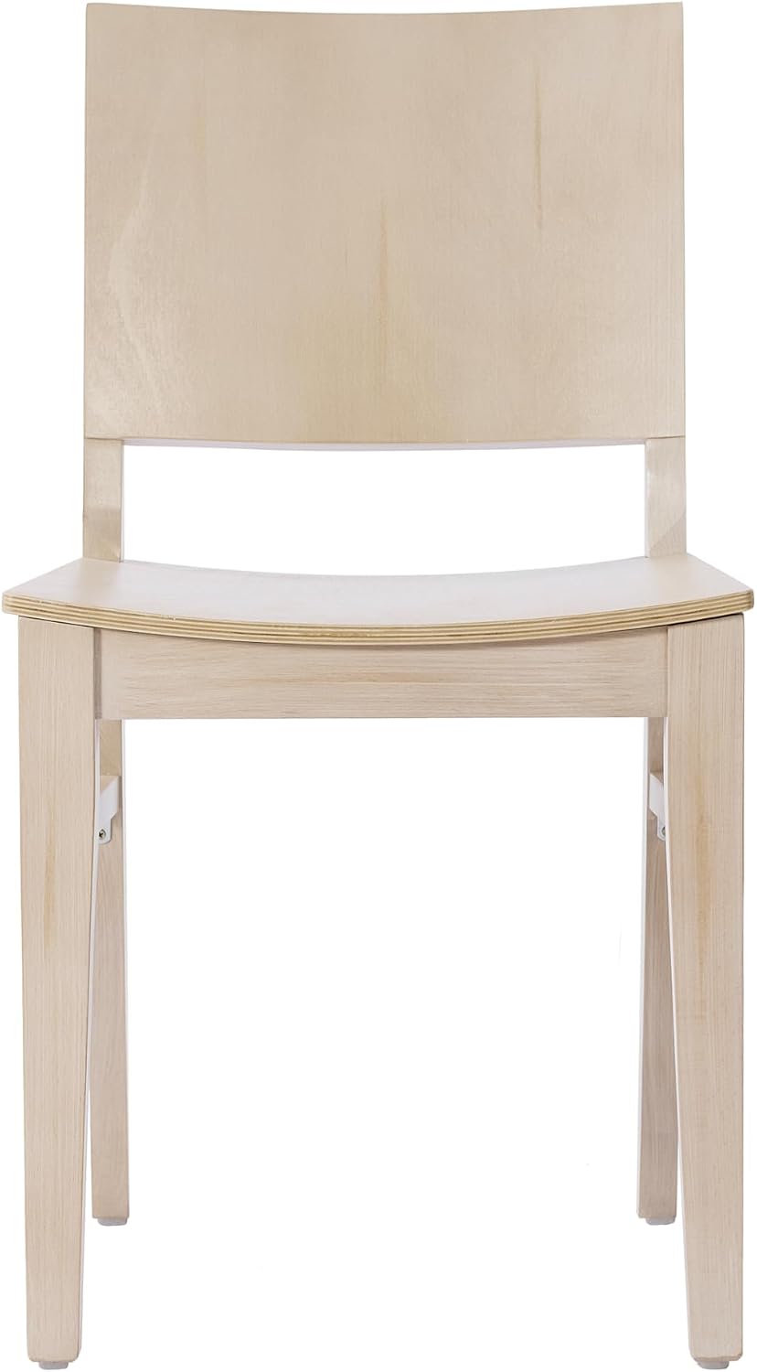 Flash Furniture Naples Commercial Solid Wood Dining Chair, Curved Backrest, S...