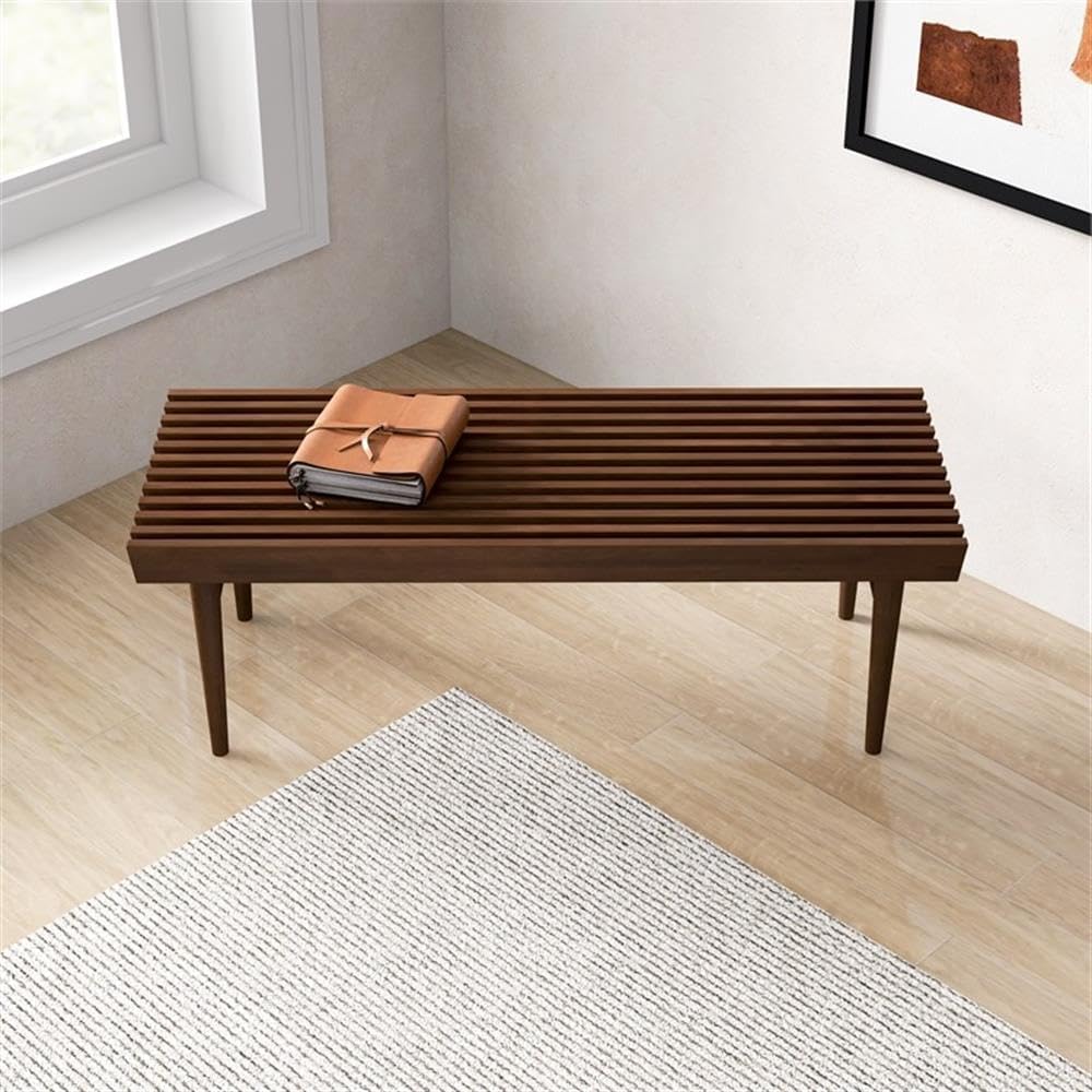 Pemberly Row 47" Mid Century Modern Rectangle Felicity Brown Teak Wood B...