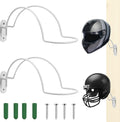 2 Pcs Helmet Rack Hanger Wall Mount Display, Helmet Holder Hooks Wall Mount for Equestrian Motorcycle Hat - White