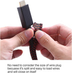 Alex Tech 25ft - 1/4 inch Cord Protector Wire Loom Tubing Cable Sleeve Split Sleeving For USB Cable Power Cord Audio Video Cable – Protect Cat From Chewing Cords - Blackred