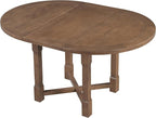 Merax 5-Piece Extendable Dining Table and 4 Upholstered Chairs, Round Oval Dining Table Set for 4, Wood MDF Kitchen Table Set with Removable Leaf for Dining Room, 42" to 58" (Brown)