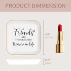 Friendship Gifts for Women – Friend Birthday Gifts for Women – Jewelry Tray | With “Friends Are The Greatest Treasure In Life” – Birthday Gifts, Friend Gift – Ceramic Ring Dish, Mothers Day Gifts