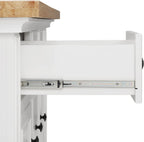 Crosley Furniture Julia Wood Top Kitchen Island with Storage Drawers, Shelves, and Spice Rack, White