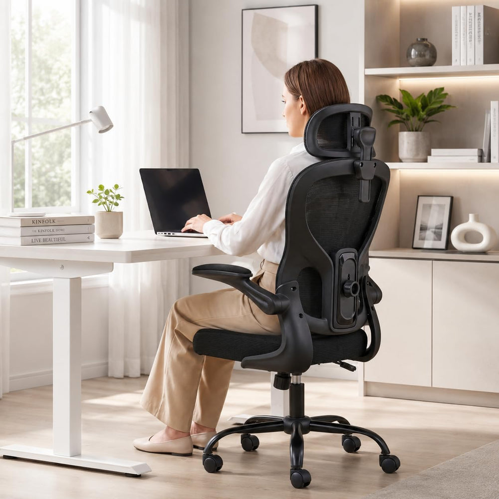 Ergonomic Office Chair with Adjustable Headrest & Lumbar Support, High Ba...