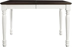 Crosley Furniture Shelby 6-Piece Traditional Dining Table Set for 7 with 4 Chairs and a Wood Bench, Distressed White