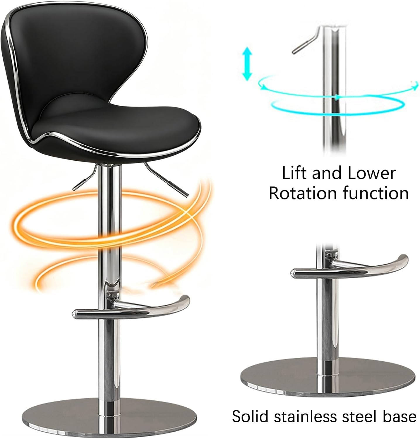Modern Dining Chair, Conference Room Chair, Tall Executive Office Stools, Simple Bar Stools, for Main Picture Restaurant, Bar, Cafe, Changing Room(Gray)