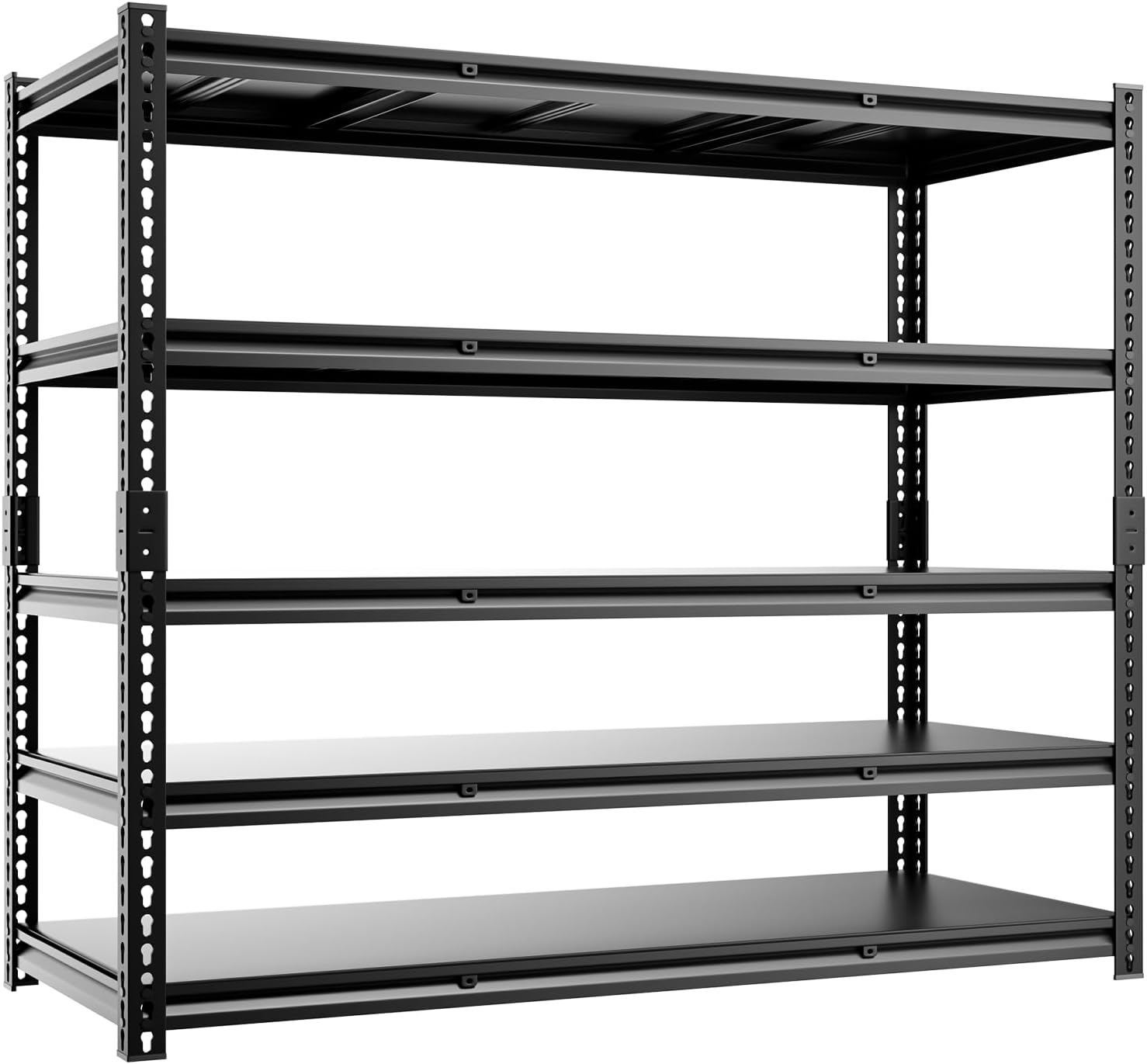 5-Tier 60”D X 24”W X 72”H Heavy Duty Shelving 3000LBS Garage Storage Rack Heavy Duty Adjustable Industrial Warehouse Shelving(Black)