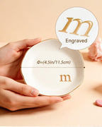 Ceramic Jewelry Tray Personalized Jewelry Dish Initial Ring Dish for Women | Engraved Initial, Handcrafted, Birthday Valentines Mother's Day Christmas Engagement Wedding Bridesmaid Gifts Monogram