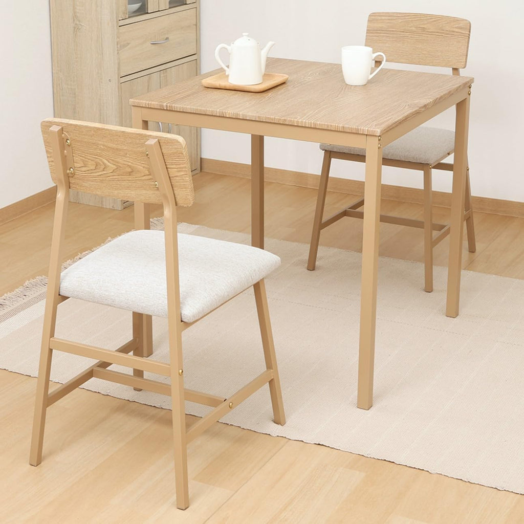 不二貿易(Fujiboeki) Fuji Boeki 52359 Dining Table for 2 People, 3-Piece Set, Wooden, Width 27.6 x Depth 27.6 x Height 28.3 inches (70 x 70 x 72 cm), Beige