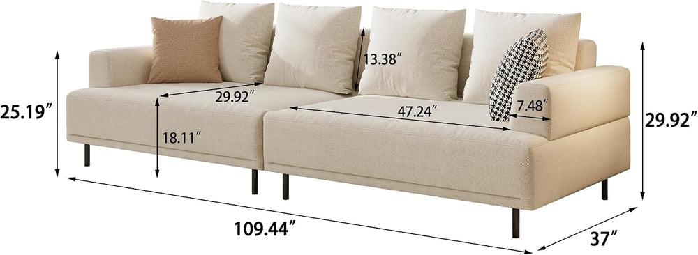 109.4" W Modular Sectional Sofa Couch for Living Room, Beige