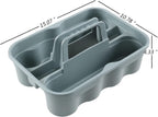 6-Pack Plastic Caddy for Cleaning Products, Caddy with Handle, Gray