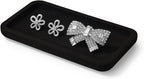 Microfiber Jewelry Display Flat Tray for Rings Earrings Necklace Bracelet, Jewelry Photograph Display Catchall Organizer Tray Dish(S,Black)