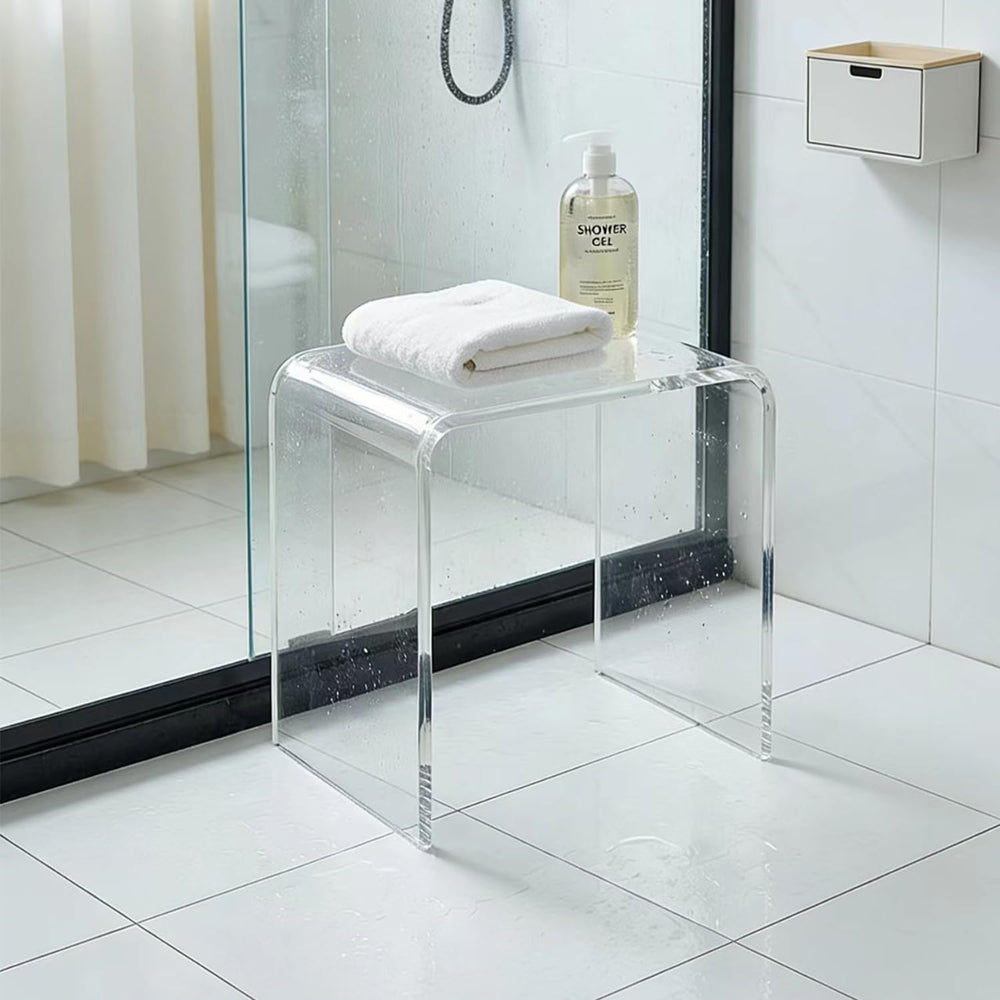 Clear Acrylic Coffee Table Set of 3, Modern Rectangular Coffee Table + 2 Tran...