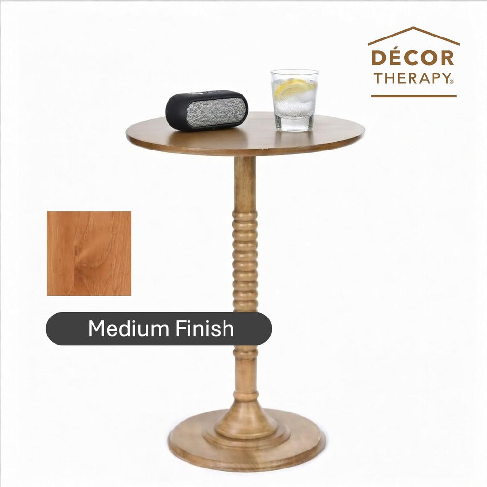 Decor Therapy Crewe Round Contemporary Side Table, Pedestal Base, High Top Co...