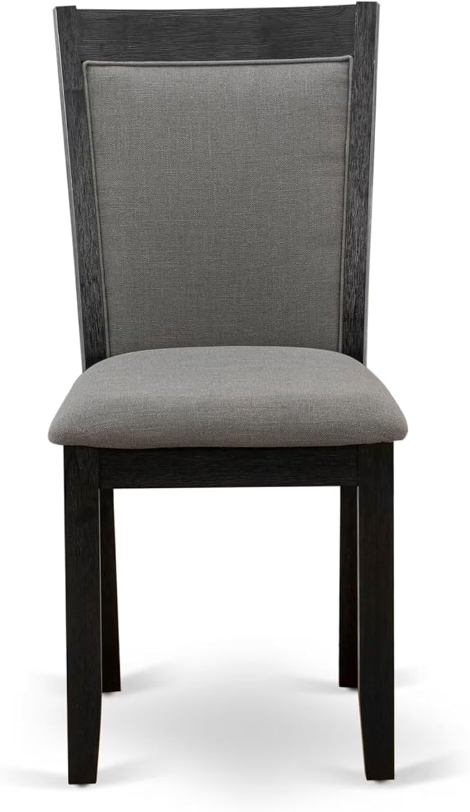East West Furniture V697MZ650-6 6 Piece Kitchen Table Set Contains a Rectangle Dining Table and 4 Dark Gotham Grey Linen Fabric Parson Chairs with a Bench, 40x72 Inch, Multi-Color