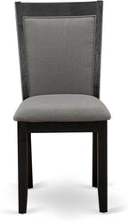 East West Furniture V677MZ650-5 5 Piece Kitchen Table Set Includes a Rectangle Dining Room Table with V-Legs and 4 Dark Gotham Grey Linen Fabric Parsons Chairs, 40x72 Inch, Multi-Color