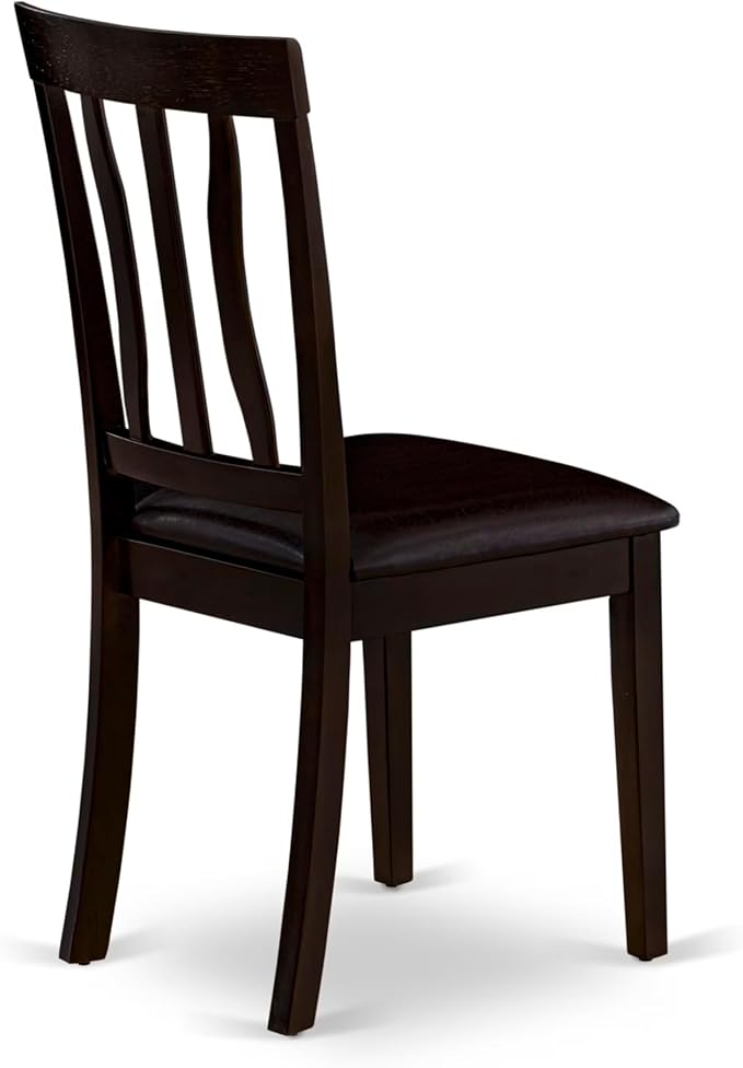 East West Furniture HLAN5-CAP-LC 5 Piece Dining Table Set for 4 Includes a Round Kitchen Table with Pedestal and 4 Faux Leather Dining Room Chairs, 42x42 Inch, Cappuccino