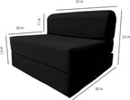 D&D Futon Furniture Sleeper Chair Folding Foam Bed, Portable Studio Guest Sofa Beds 6 x 32 x 70 Black