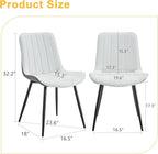 Dining Chairs Set of 4, Dining Room Chair, Leather Dining Chairs, Kitchen Chairs with Upholstered Pu Leather White Chairs with Grey Chair Back