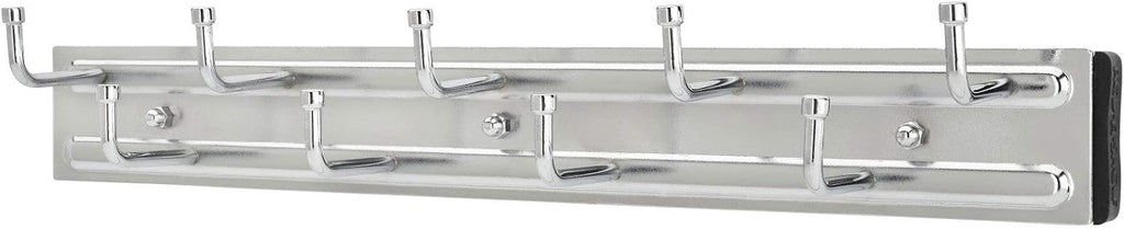Rev-A-Shelf BRC-14CR 14-Inch Wall Mounted Pullout Closet Belt and Scarf Organization Rack Accessories Holder Hanger with 9 Hooks, Chrome (2 Pack)