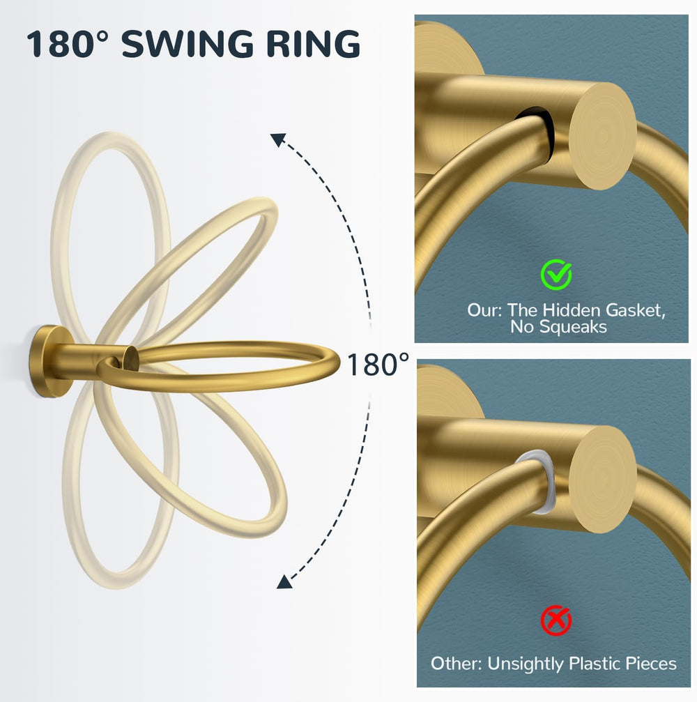 FORIOUS Toilet Paper Holder and Towel Ring Set, Bathroom Accessories Set