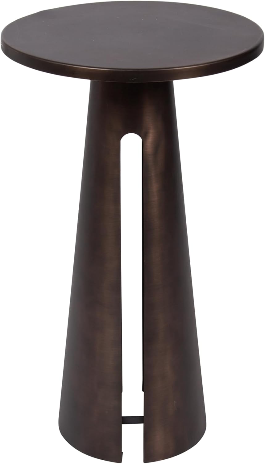 Kate and Laurel Picard Modern Metal Round Side Table, 14 x 14 x 24, Bronze, S...