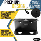 Koova X-Large Spray Can Rack - Fits 2 XL Aerosol Spray Cans, Heavy Duty Steel Wall Mount Organizer, Metal Utility Shelf for Home or Garage, Universal Fit, Paint Storage, Hardware Included, Made in USA
